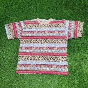 Vintage 80s Tribal Aztec Crop-Top Shirt Womens Medium 19x21